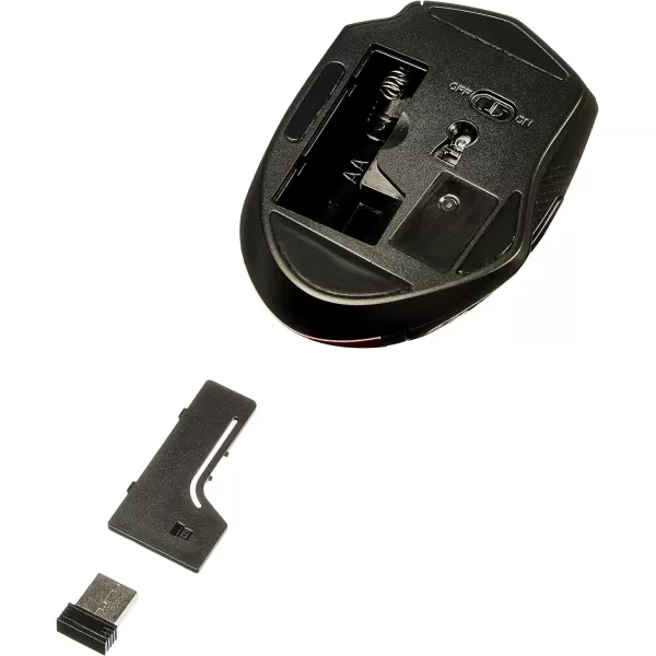 Amazon Basics Ergonomic Wireless PC Mouse  DPI adjustable  BlackRed