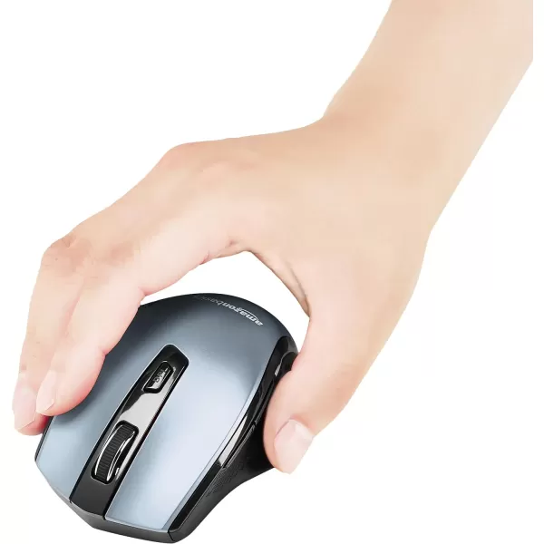 Amazon Basics Ergonomic Wireless PC Mouse  DPI adjustable  BlackSilver