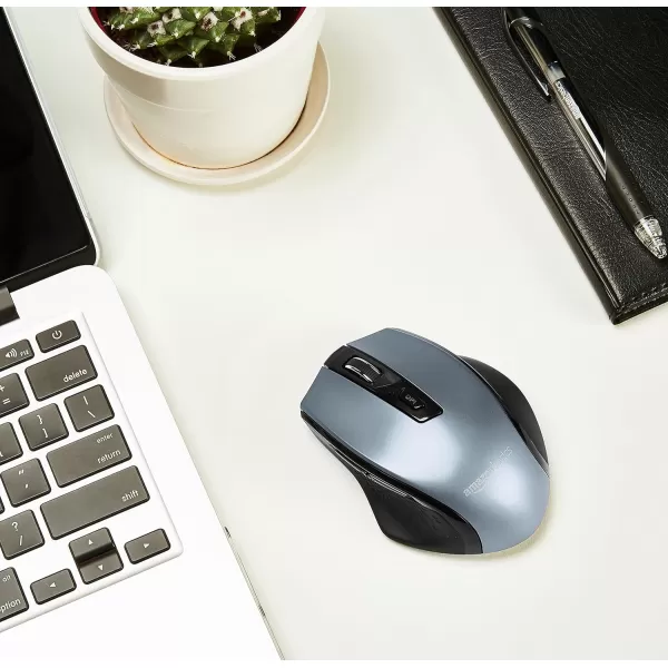 Amazon Basics Ergonomic Wireless PC Mouse  DPI adjustable  BlackSilver