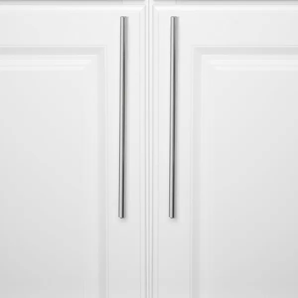Amazon Basics Euro Bar Cabinet Handle 12inch Diameter 538inch Length 3inch Hole Center Satin Nickel 10Pack10 in Length 75 in Hole Center Polished Chrome