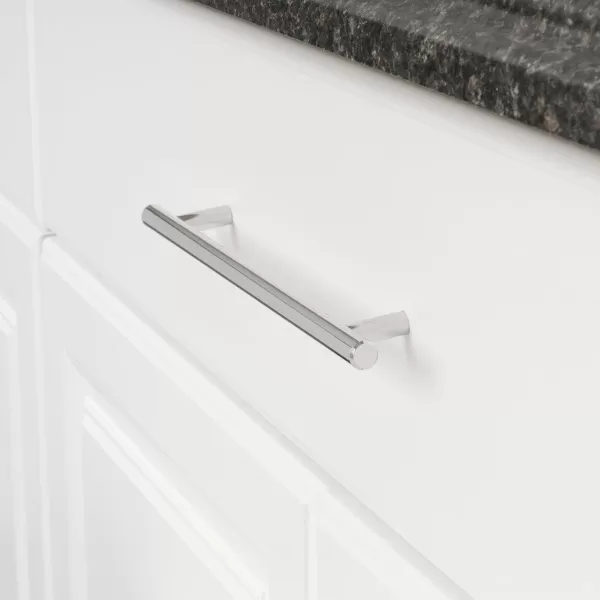 Amazon Basics Euro Bar Cabinet Handle 12inch Diameter 538inch Length 3inch Hole Center Satin Nickel 10Pack10 in Length 75 in Hole Center Polished Chrome