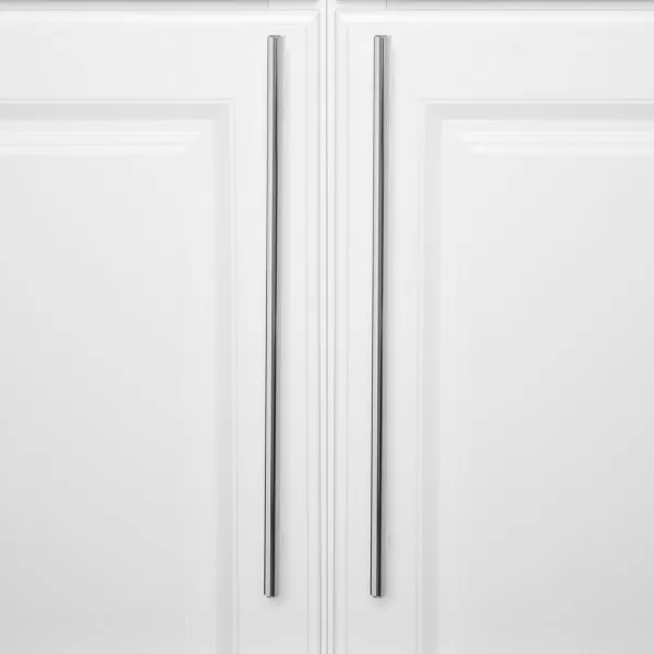 Amazon Basics Euro Bar Cabinet Handle 12inch Diameter 538inch Length 3inch Hole Center Satin Nickel 10Pack15 in Length 1263 in Hole Center Polished Chrome