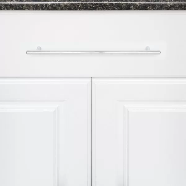 Amazon Basics Euro Bar Cabinet Handle 12inch Diameter 538inch Length 3inch Hole Center Satin Nickel 10Pack15 in Length 1263 in Hole Center Polished Chrome