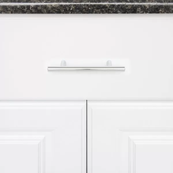 Amazon Basics Euro Bar Cabinet Handle 12inch Diameter 538inch Length 3inch Hole Center Satin Nickel 10Pack588 in Length 35 in Hole Center Polished Chrome