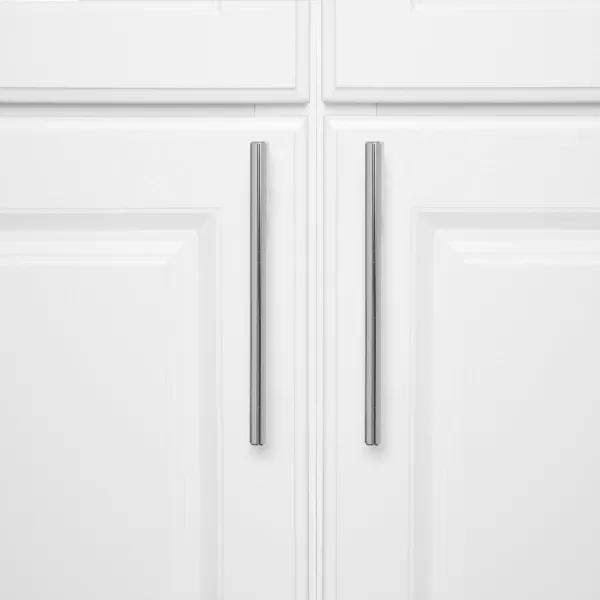 Amazon Basics Euro Bar Cabinet Handle 12inch Diameter 538inch Length 3inch Hole Center Satin Nickel 10Pack738 in Length 5 in Hole Center Polished Chrome