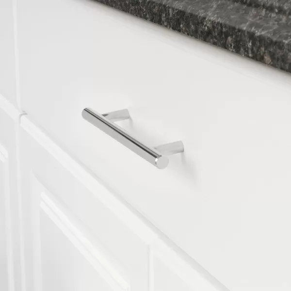 Amazon Basics Euro Bar Cabinet Handle 12inch Diameter 538inch Length 3inch Hole Center Satin Nickel 10Pack738 in Length 5 in Hole Center Polished Chrome