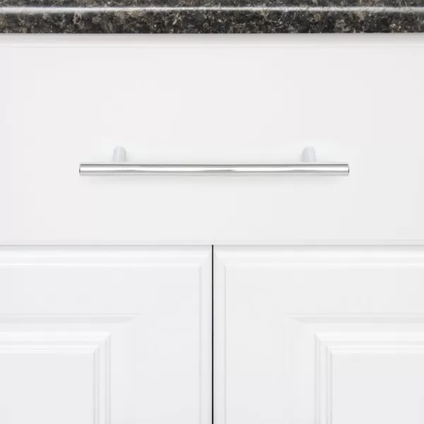 Amazon Basics Euro Bar Cabinet Handle 12inch Diameter 538inch Length 3inch Hole Center Satin Nickel 10Pack869 in Length 631 in Hole Center Polished Chrome