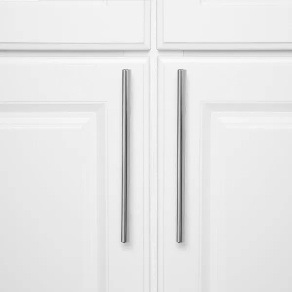Amazon Basics Euro Bar Cabinet Handle 12inch Diameter 538inch Length 3inch Hole Center Satin Nickel 10Pack869 in Length 631 in Hole Center Polished Chrome
