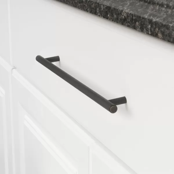 Amazon Basics Euro Bar Cabinet Handle 12inch Diameter 538inch Length 3inch Hole Center Satin Nickel 50Pack15 in Length 1263 in Hole Center Oil Rubbed Bronze