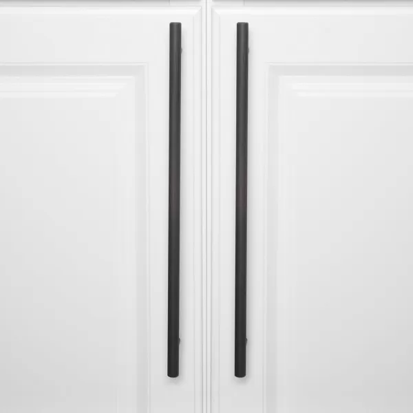 Amazon Basics Euro Bar Cabinet Handle 12inch Diameter 538inch Length 3inch Hole Center Satin Nickel 50Pack15 in Length 1263 in Hole Center Oil Rubbed Bronze
