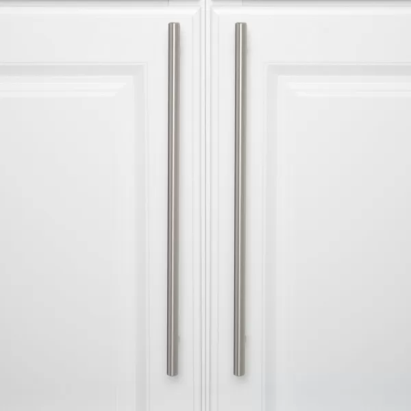 Amazon Basics Euro Bar Cabinet Handle 12inch Diameter 538inch Length 3inch Hole Center Satin Nickel 50Pack15 in Length 1263 in Hole Center Satin Nickel