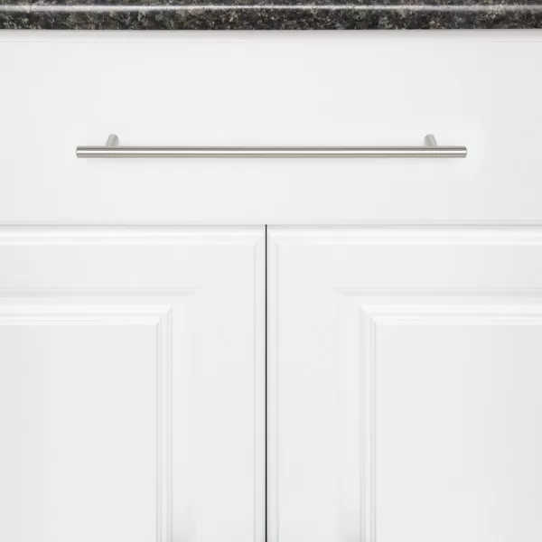 Amazon Basics Euro Bar Cabinet Handle 12inch Diameter 538inch Length 3inch Hole Center Satin Nickel 50Pack15 in Length 1263 in Hole Center Satin Nickel