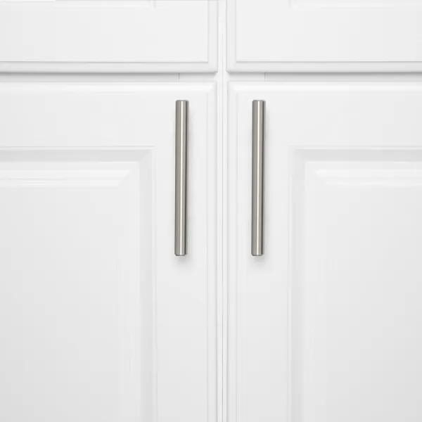 Amazon Basics Euro Bar Cabinet Handle 12inch Diameter 538inch Length 3inch Hole Center Satin Nickel 50Pack588 in Length 35 in Hole Center Satin Nickel