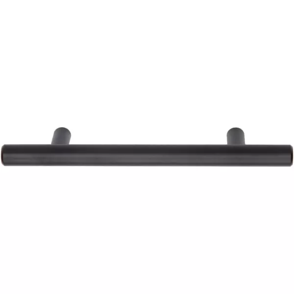 Amazon Basics Euro Bar Cabinet Handle 12inch Diameter 538inch Length 3inch Hole Center Satin Nickel 50Pack613 in Length 375 in Hole Center Flat Black