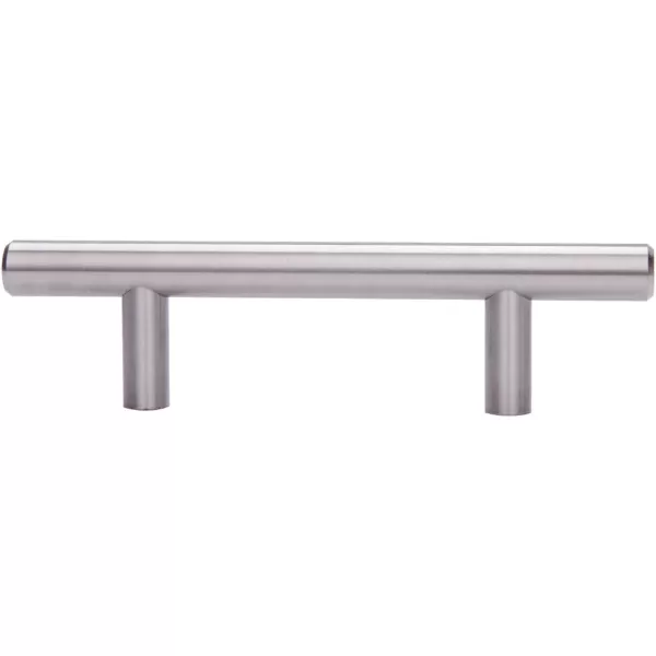 Amazon Basics Euro Bar Cabinet Handle 12inch Diameter 538inch Length 3inch Hole Center Satin Nickel 50Pack613 in Length 375 in Hole Center Satin Nickel