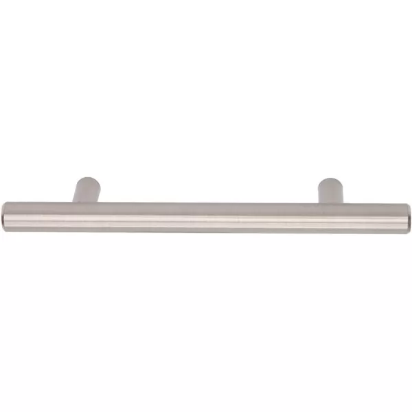 Amazon Basics Euro Bar Cabinet Handle 12inch Diameter 538inch Length 3inch Hole Center Satin Nickel 50Pack613 in Length 375 in Hole Center Satin Nickel