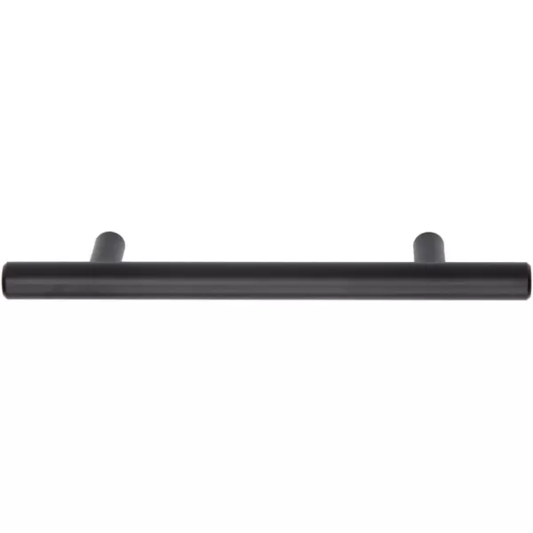 Amazon Basics Euro Bar Cabinet Handle 12inch Diameter 538inch Length 3inch Hole Center Satin Nickel 50Pack638 in Length 4 in Hole Center Flat Black