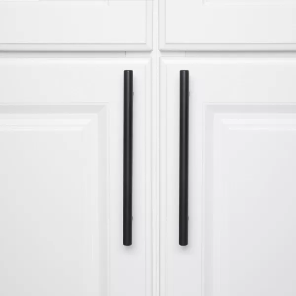 Amazon Basics Euro Bar Cabinet Handle 12inch Diameter 538inch Length 3inch Hole Center Satin Nickel 50Pack869 in Length 631 in Hole Center Flat Black