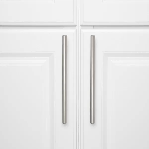 Amazon Basics Euro Bar Cabinet Handle 12inch Diameter 538inch Length 3inch Hole Center Satin Nickel 50Pack869 in Length 631 in Hole Center Satin Nickel