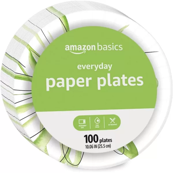 Amazon Basics Everyday Paper Plates 10 Inch Disposable 50 Count100 Count