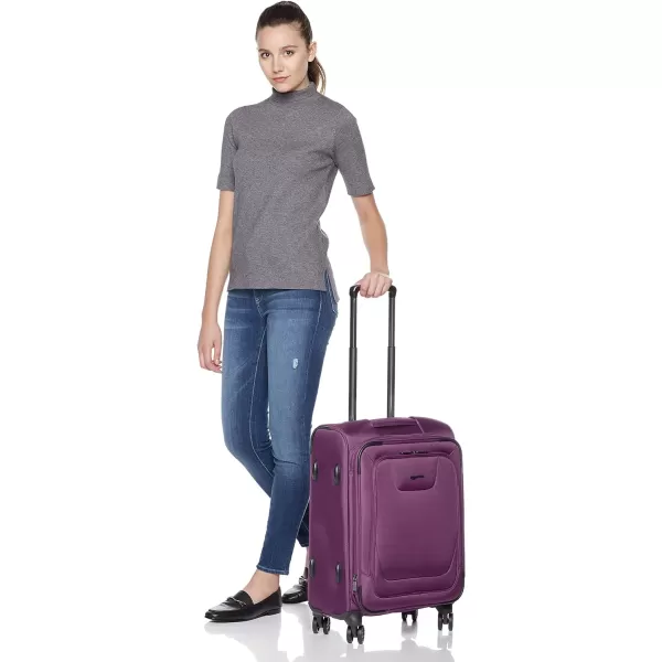 Amazon Basics Expandable Softside CarryOn Spinner Luggage Suitcase With TSA Lock And Wheels  23 Inch Black23Inch Purple