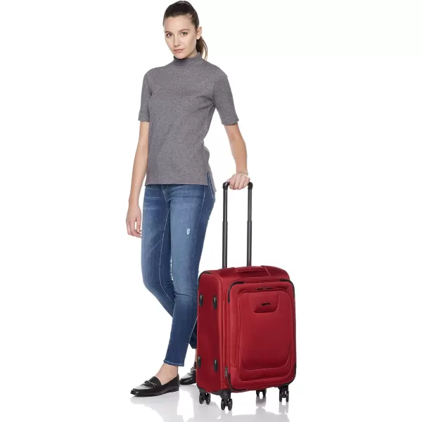 Amazon Basics Expandable Softside CarryOn Spinner Luggage Suitcase With TSA Lock And Wheels  23 Inch Black23Inch Red
