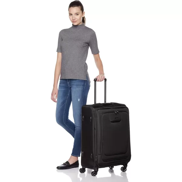 Amazon Basics Expandable Softside CarryOn Spinner Luggage Suitcase With TSA Lock And Wheels  23 Inch Black25Inch Black