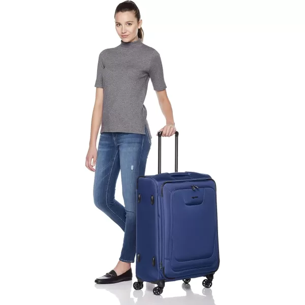 Amazon Basics Expandable Softside CarryOn Spinner Luggage Suitcase With TSA Lock And Wheels  23 Inch Black277Inch Blue