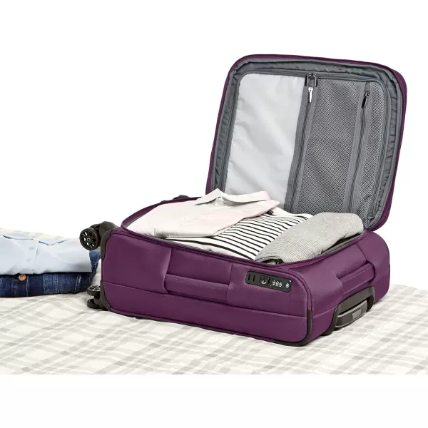 Amazon Basics Expandable Softside CarryOn Spinner Luggage Suitcase With TSA Lock And Wheels  23 Inch Black277Inch Purple
