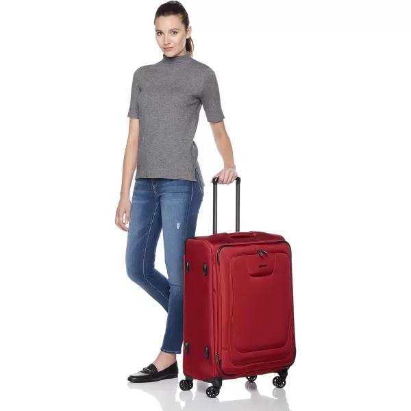 Amazon Basics Expandable Softside CarryOn Spinner Luggage Suitcase With TSA Lock And Wheels  23 Inch Black277Inch Red