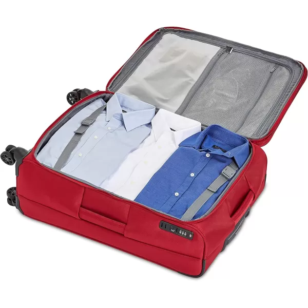 Amazon Basics Expandable Softside CarryOn Spinner Luggage Suitcase With TSA Lock And Wheels  23 Inch Black277Inch Red
