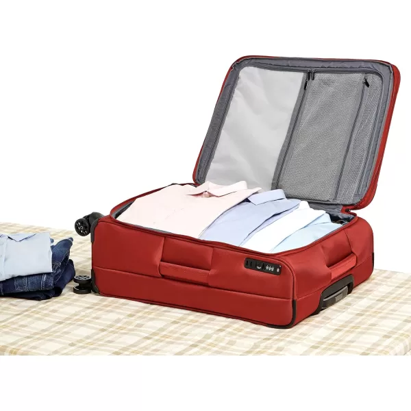 Amazon Basics Expandable Softside CarryOn Spinner Luggage Suitcase With TSA Lock And Wheels  23 Inch Black277Inch Red
