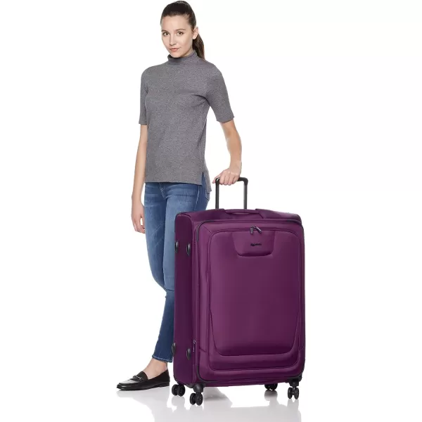 Amazon Basics Expandable Softside CarryOn Spinner Luggage Suitcase With TSA Lock And Wheels  23 Inch Black32Inch Purple
