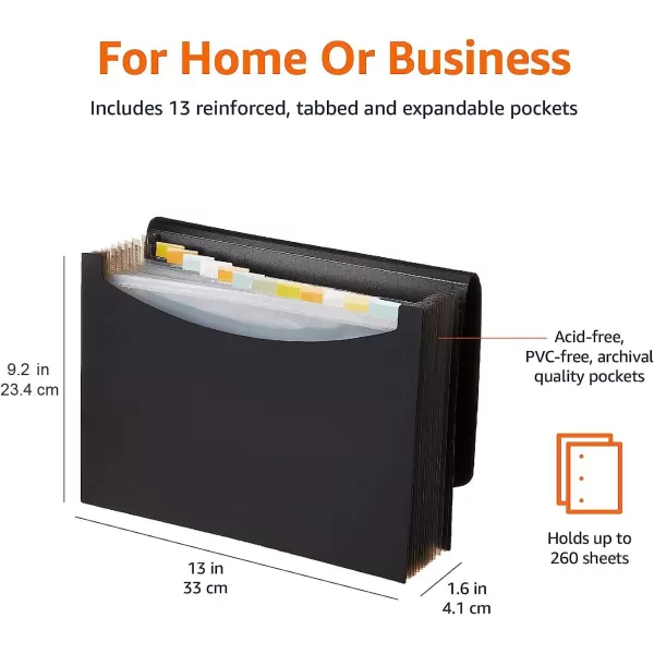 Amazon Basics Expanding Organizer File Folder Letter Size  Black amp Gray 2Pack1 Pack  Black