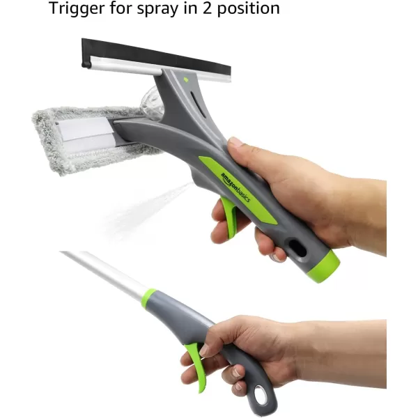 Amazon Basics Extendable Window Squeegee with Spray Aluminum Extension Pole 49 to 69 InchAmazon Basics Extendable Window Squeegee with Spray Aluminum Extension Pole 49 to 69 Inch
