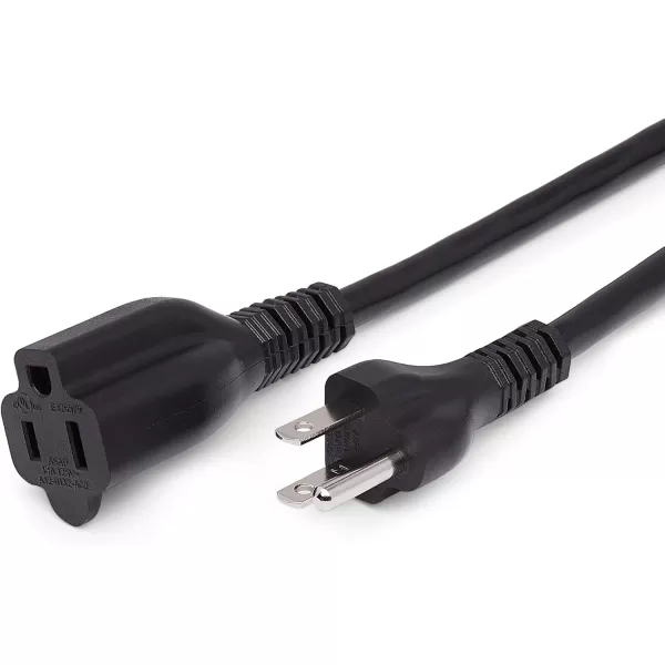 Amazon Basics Extension Cord 13 Amps 125V 10 Foot BlackBlack 6Foot TwoPack Extension Cord