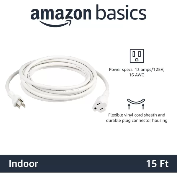 Amazon Basics Extension Cord 13 Amps 125V 10 Foot BlackWhite 15Foot TwoPack Extension Cord