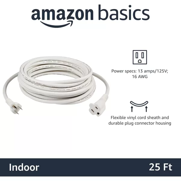 Amazon Basics Extension Cord 13 Amps 125V 10 Foot BlackWhite 25Foot TwoPack Extension Cord