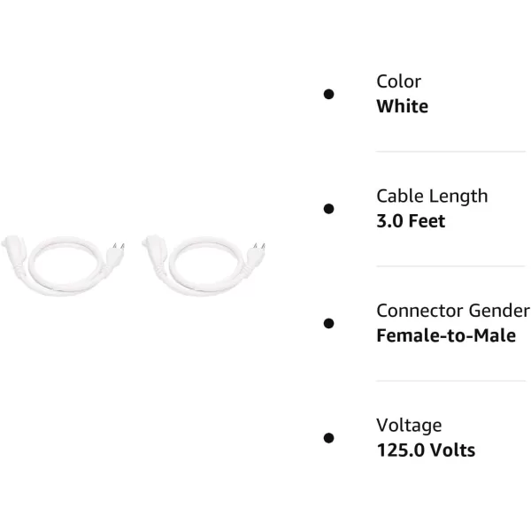 Amazon Basics Extension Cord 13 Amps 125V 10 Foot BlackWhite 3Foot TwoPack Extension Cord