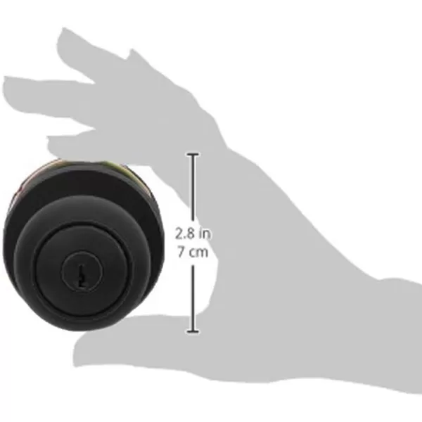 Amazon Basics Exterior Door Knob With Key Lock and Deadbolt Coastal Matte BlackBlack