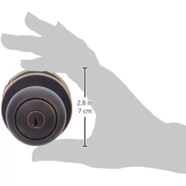 Amazon Basics Exterior Door Knob With Key Lock and Deadbolt Coastal Matte BlackOil Rubbed Bronze