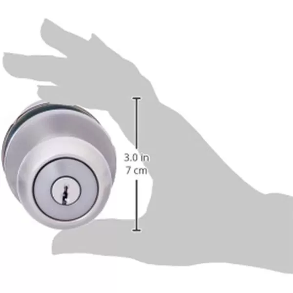 Amazon Basics Exterior Door Knob With Key Lock and Deadbolt Coastal Matte BlackSatin Nickel