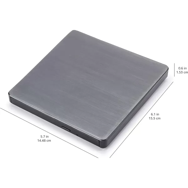 Amazon Basics External Ultra HD Bluray 6X Burner With CyberLink Media Suite CD DVD BD DL BDXL Discs 57 x 61 x 06 inchesAmazon Basics External Ultra HD Bluray 6X Burner With CyberLink Media Suite CD DVD BD DL BDXL Discs 57 x 61 x 06 inches
