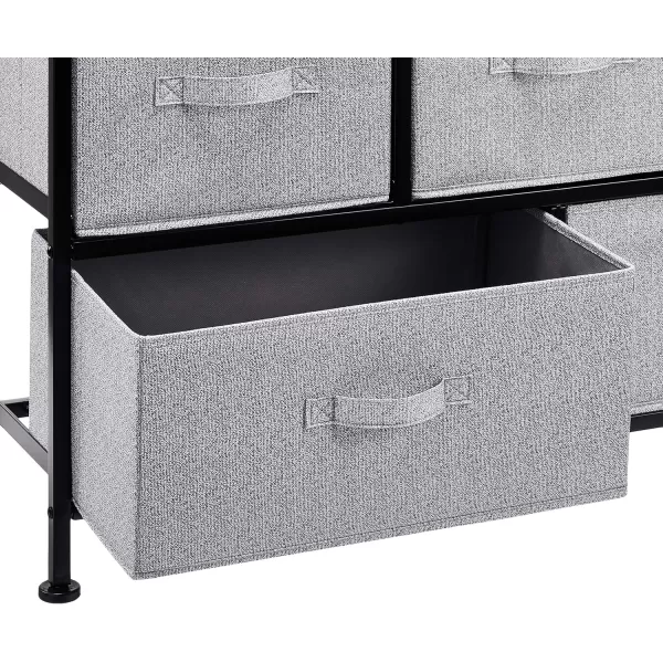 Amazon Basics Extra Wide Fabric 5Drawer Storage Organizer Unit for Closet WhiteBlack Organizer Unit  Grey Drawers
