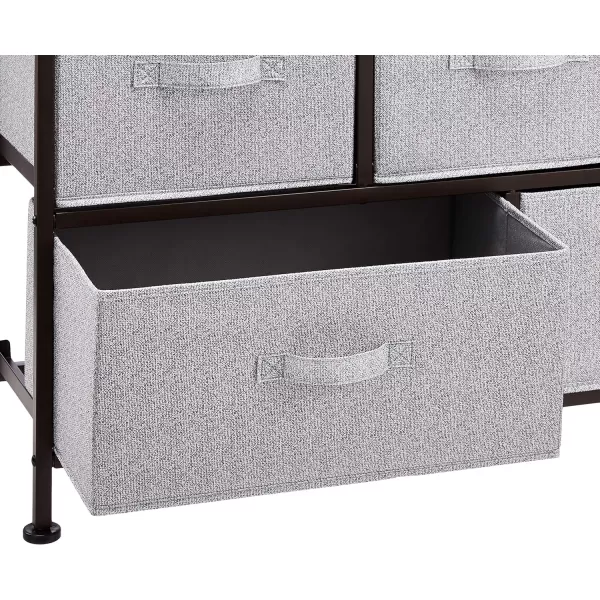 Amazon Basics Extra Wide Fabric 5Drawer Storage Organizer Unit for Closet WhiteBronze Organizer Unit  Grey Drawers