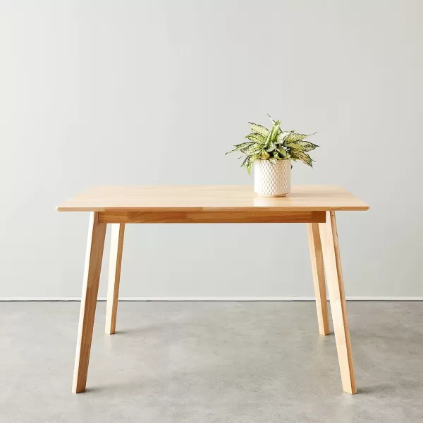 Amazon Basics FSC Certified Solid Wood Kitchen Rectangular Dining Table Natural Wood 295D x 472W x 295HAmazon Basics FSC Certified Solid Wood Kitchen Rectangular Dining Table Natural Wood 295D x 472W x 295H