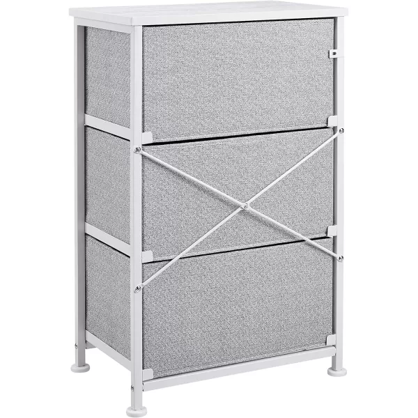 Amazon Basics Fabric 3Drawer Storage Organizer Unit for Closet BlackWhite Organizer Unit  Grey Drawers