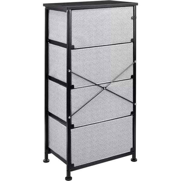 Amazon Basics Fabric 4Drawer Storage Organizer Unit for Closet WhiteBlack