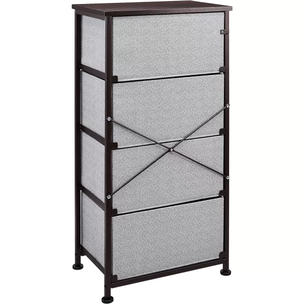 Amazon Basics Fabric 4Drawer Storage Organizer Unit for Closet WhiteBronze