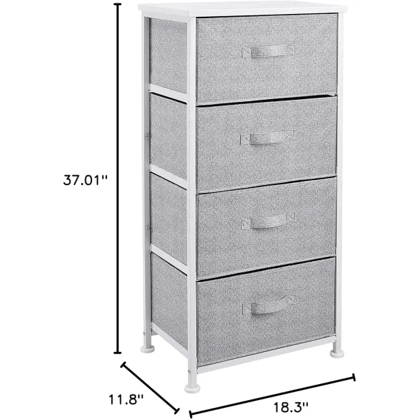 Amazon Basics Fabric 4Drawer Storage Organizer Unit for Closet WhiteWhite